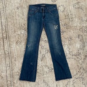 Hudson bootcut distressed jeans